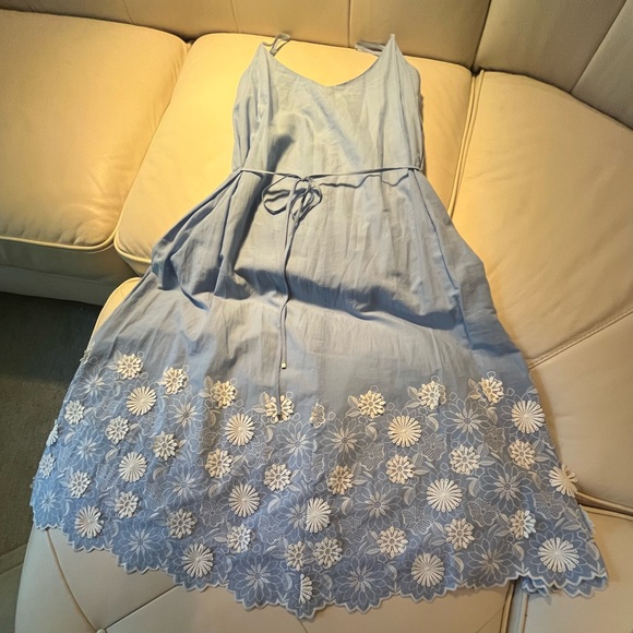 Milly Light Blue Dress with White Floral Details - Picture 1 of 10